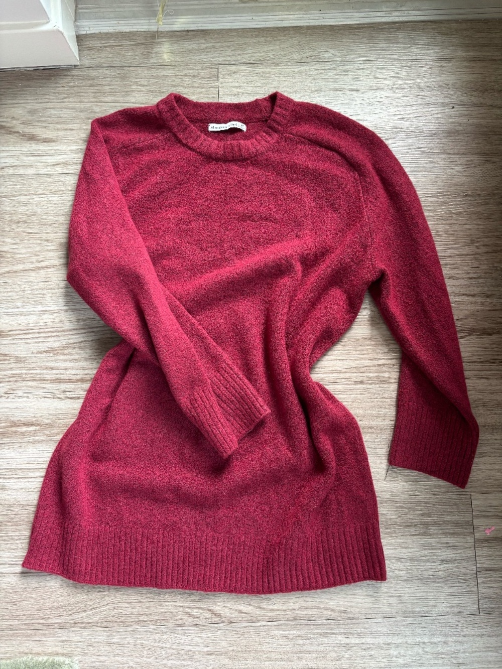 Abercrombie & Fitch Sweater Dress Size Large Maroon with Ribbed Hem and Sleeves